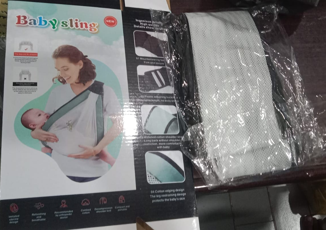 Baby Carrier, Ergonomic Baby Strap one Shoulder Labor-Saving Polyester Baby Half Wrapped Sling (Random Color)