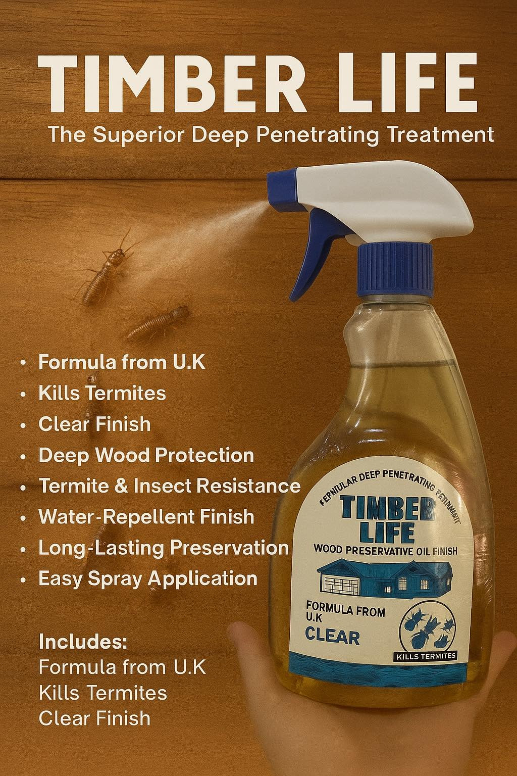 Wood Preservative Spray for Termites | Anti-Termite Protection for Furniture & Wooden Surfaces